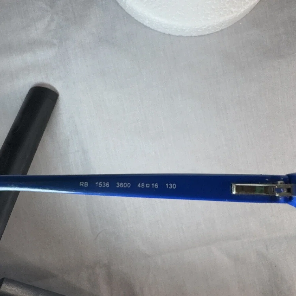 Ray-Ban RB1536 3600 Eyeglasses Black Blue Square Full Rim Frame 48-16-130‎ 9156